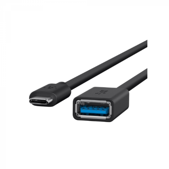 Adaptor Belkin, USB-C Male - USB 3.0 Female, Black