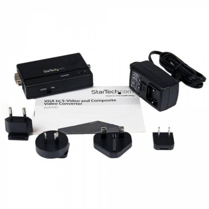 Adaptor converter Startech VGA2VID, VGA + S-Video, Black