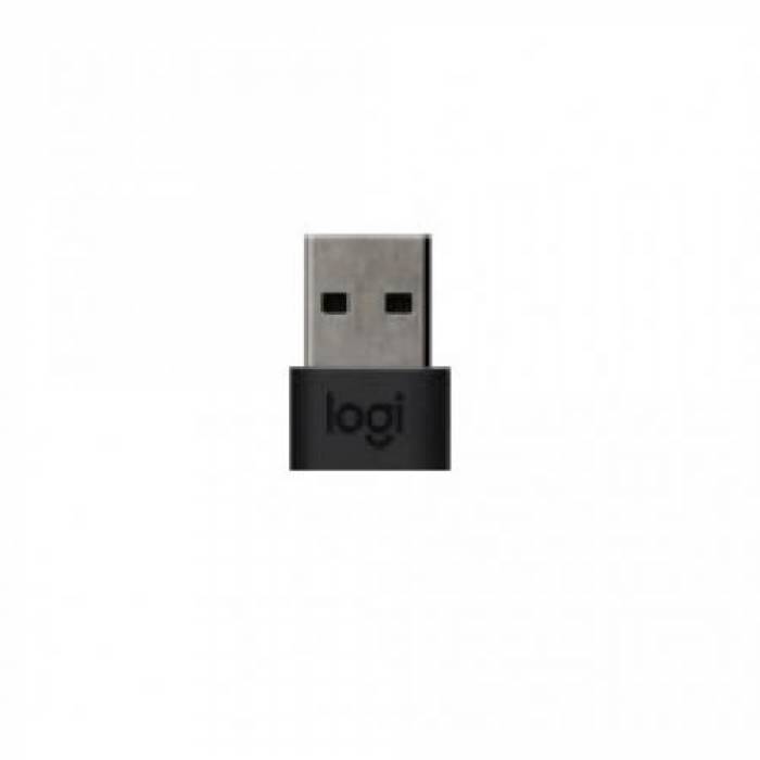 Adaptor Logitech 989-000982, USB-A male - USB-C female, Black