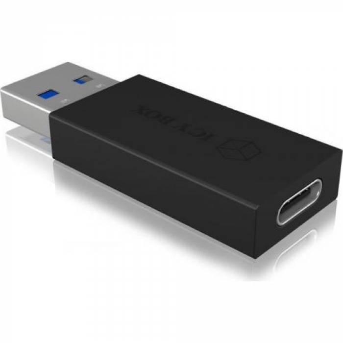 Adaptor Raidsonic IcyBox, USB-A 3.1 - USB-C, Black