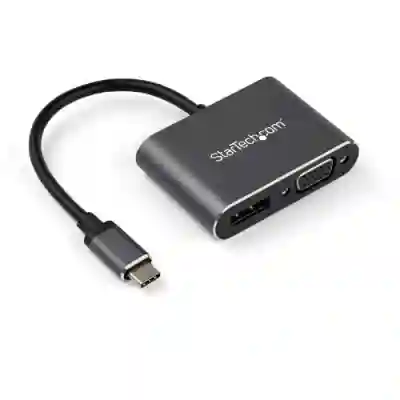 Adaptor Startech CDP2DPVGA, USB-C - DisplayPort + VGA, Black