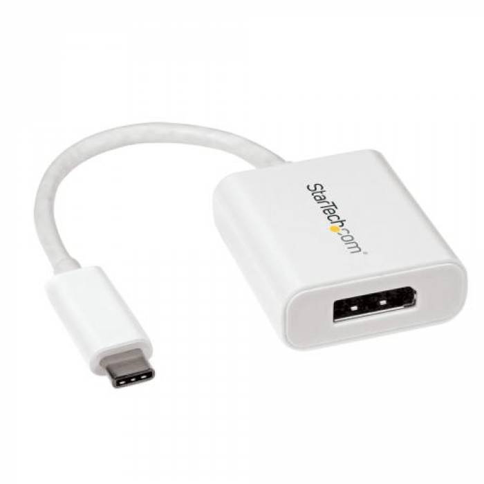 Adaptor Startech CDP2DPW, USB-C - Displayport, White