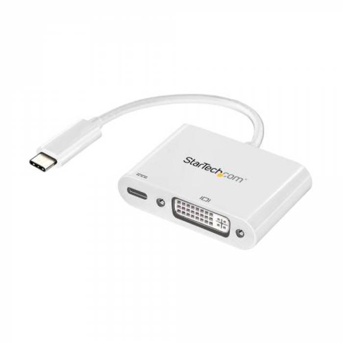 Adaptor Startech CDP2DVIUCPW, USB-C - DVI, White