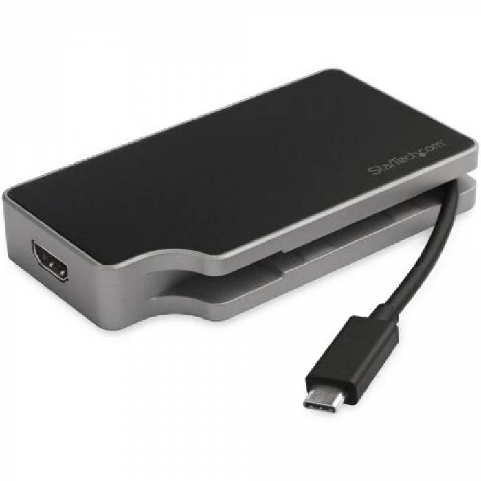 Adaptor Startech DKT30CHVGPD, USB-C - HDMI + VGA + RJ45 + USB-C, Black