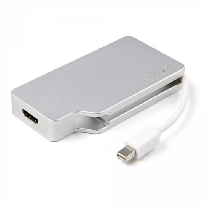 Adaptor Startech MDPVGDVHD4K, mini Displayport - VGA + DVI + HDMI, Silver