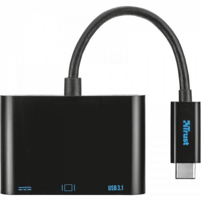 Adaptor Trust 21260, USB-C, Black