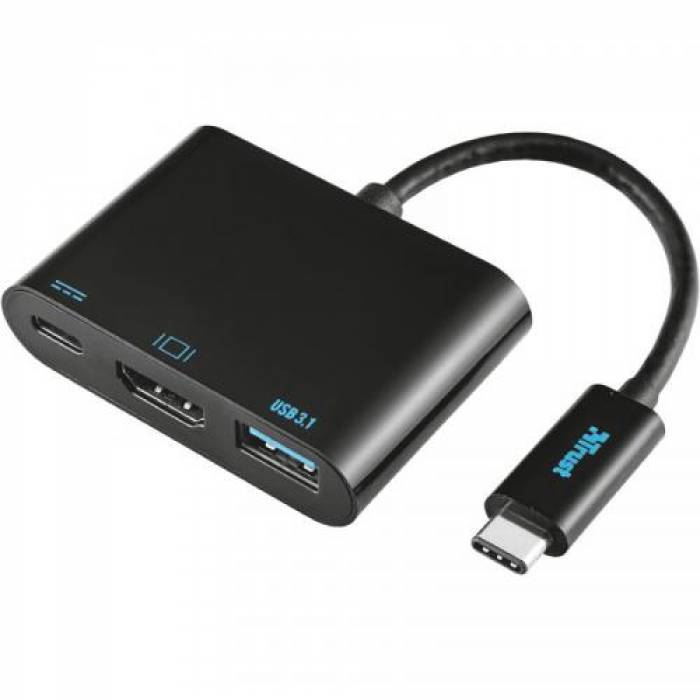 Adaptor Trust 21260, USB-C, Black