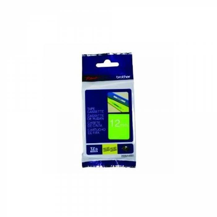 Banda termica Brother TZEMQG35, Laminata White On Lime Green