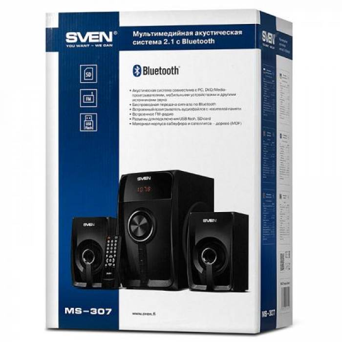 Boxe 2.1 SVEN MS-307, 40W, Black