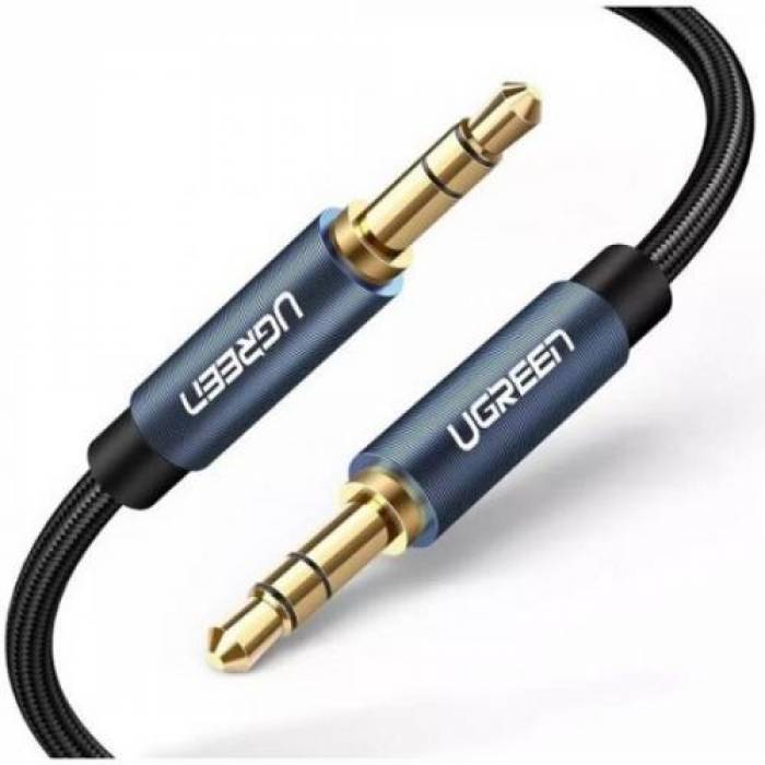 Cablu audio Ugreen AV112, 3.5mm jack - 3.5mm jack, 5m, Balck-Blue