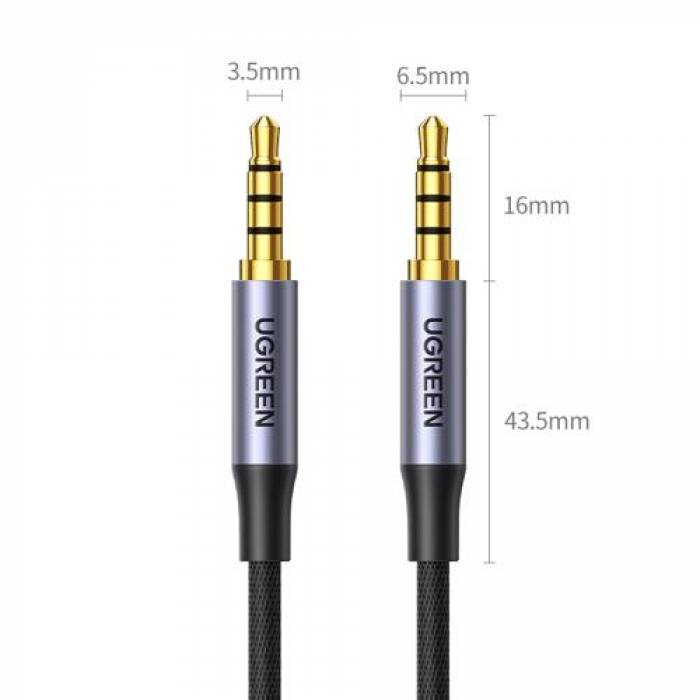 Cablu audio Ugreen AV183, 3.5mm jack male - 3.5mm jack male, 3m, Black