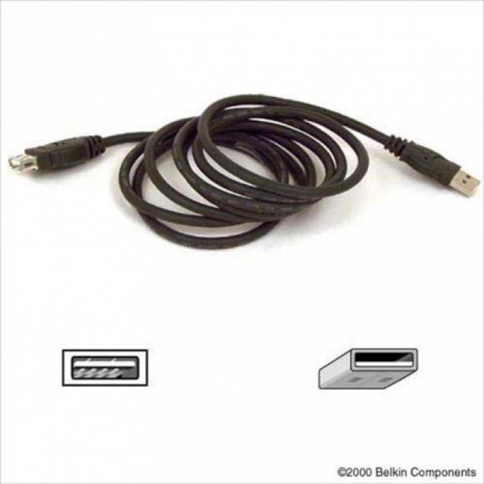 Cablu Belkin, USB 2.0 Male - USB 2.0 Female, 1.8m, Black