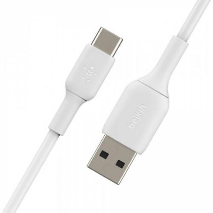 Cablu de date Belkin Boost Charge, USB Tip C - USB Tip A, 15cm, White