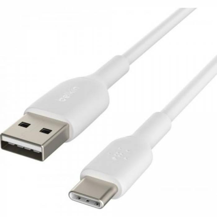 Cablu de date Belkin Boost Charge, USB Tip C - USB Tip A, 15cm, White