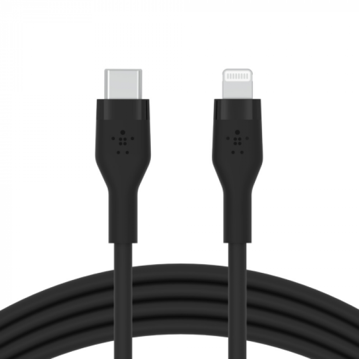 Cablu de date Belkin CAA009BT1MBK, USB-C - Lightning, 1m, Black