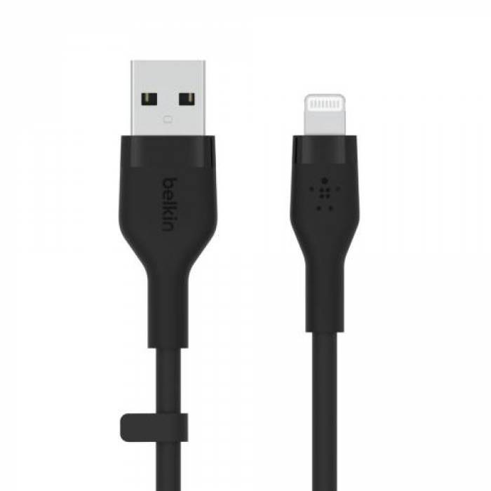 Cablu de date Belkin Flex, USB - Lightning, 2m, Black