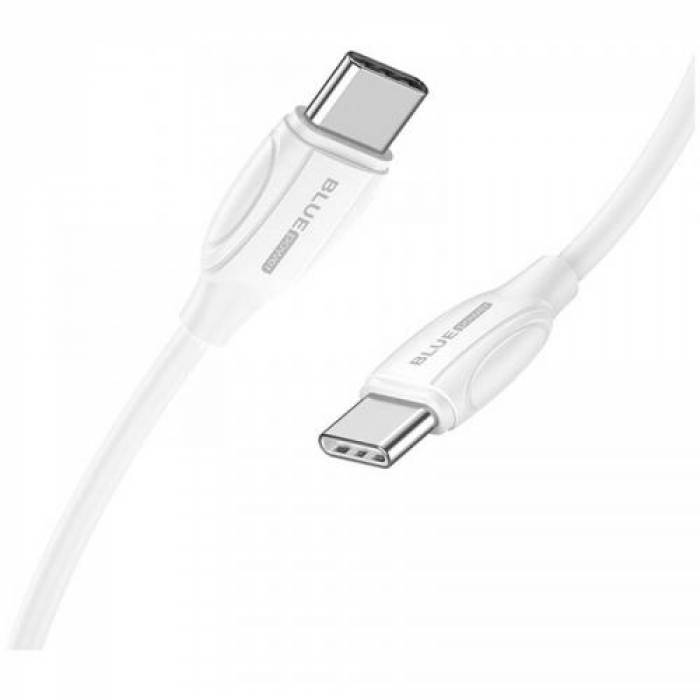 Cablu de date Blue Power B1BX19, USB-C - USB-C, 1m, White