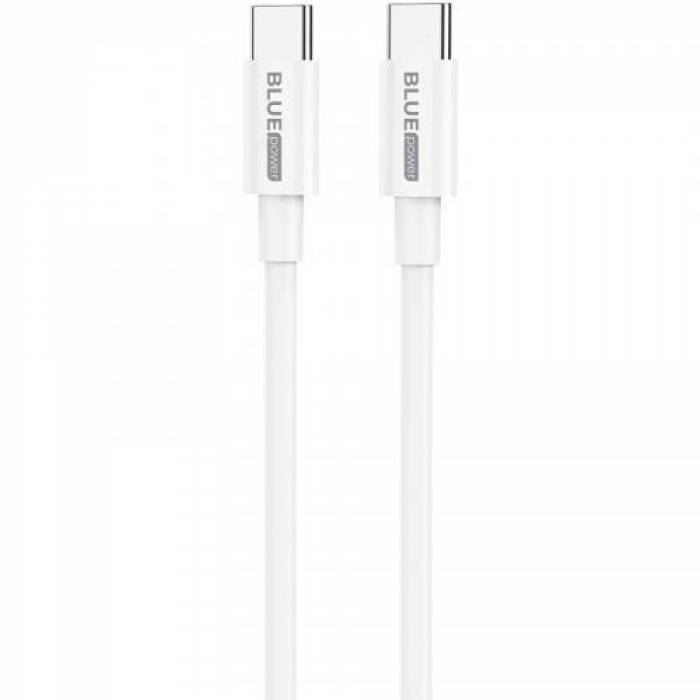 Cablu de date Blue Power B1BX19, USB-C - USB-C, 1m, White