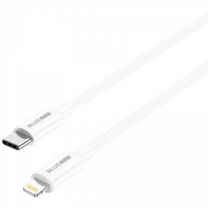 Cablu de date Blue Power BBX36, USB-C - Lightning, 1m, White