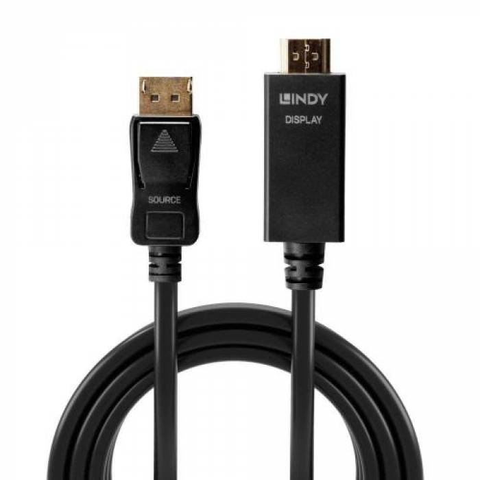 Cablu Lindy LY-36924, DisplayPort - HDMI, 5m, Black