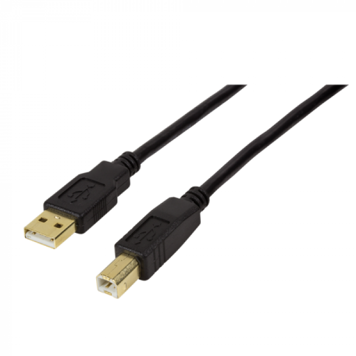 Cablu Logilink UA0265, USB-A Male - USB-B Male, 15m, Black