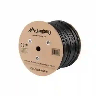 Cablu retea Lanberg LCU6-21CU-0305-BK, Cat.6A, U/FTP, 305m, Black