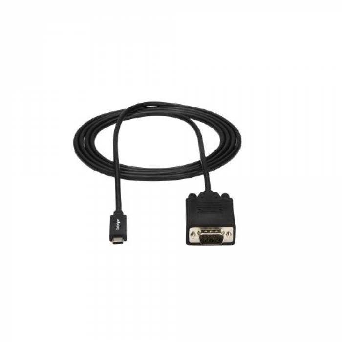 Cablu Startech CDP2VGAMM2MB, VGA - USB-C, 2m, Black