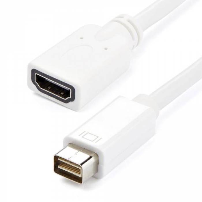 Cablu Startech MDVIHDMIMF, mini DVI - HDMI, 0.20m, White