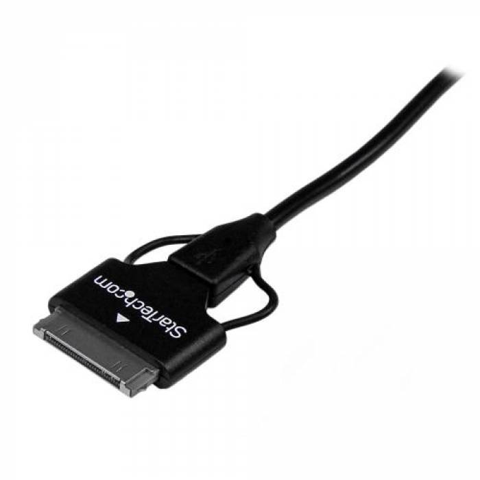 Cablu Startech USB2UBSDC, USB - microUSB + Samsung (30 Pin), 0.65m, Black