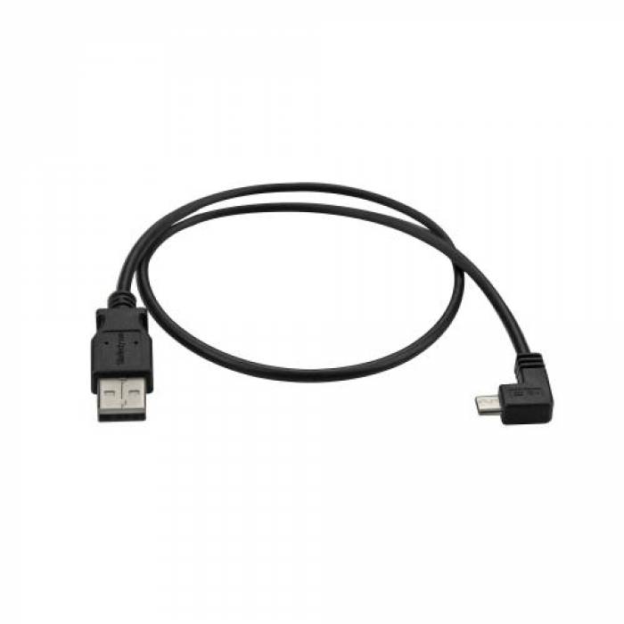 Cablu Startech USBAUB50CMRA, USB - micro USB, 0.5m, Black