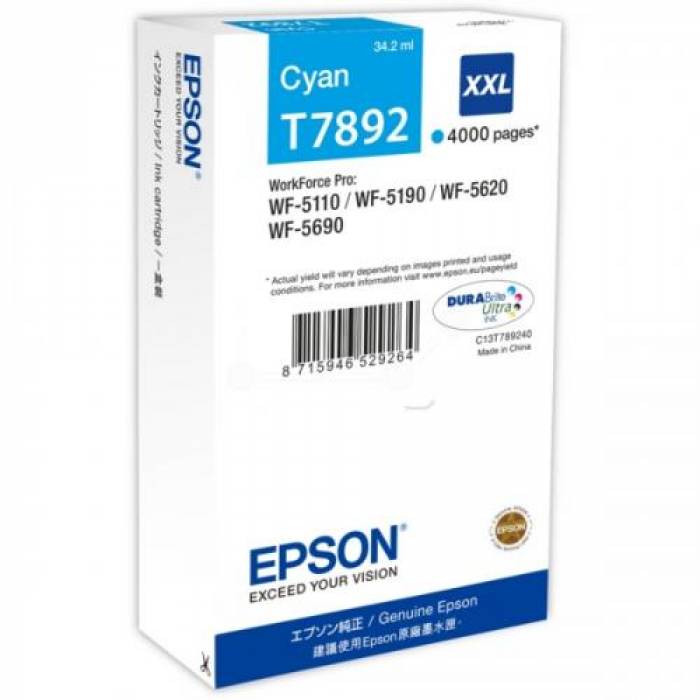 Cartus Cerneala Epson T7892 XXL Cyan