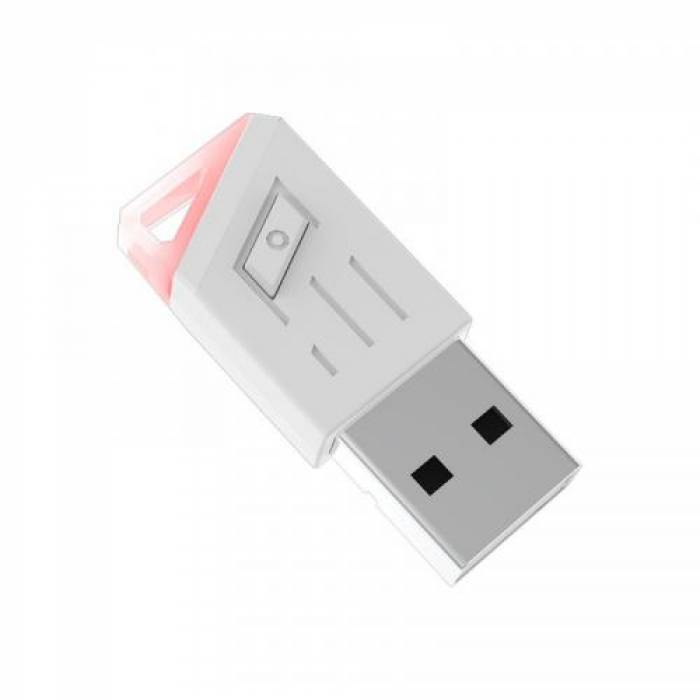 Casti cu microfon AQIRYS Lyra, USB Wireless/Bluetooth/3.5mm jack, White