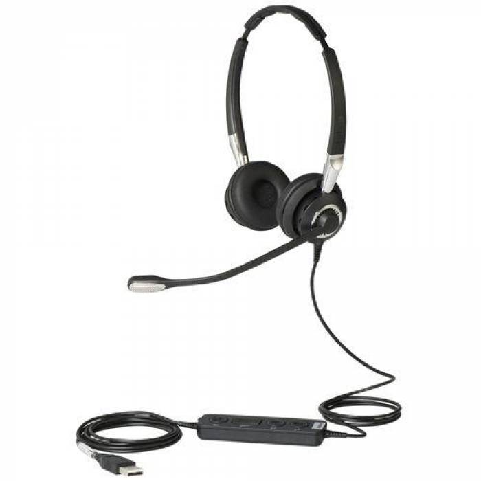 Casti cu microfon Jabra BIZ 2400 II DUO, USB-A, Black-Silver