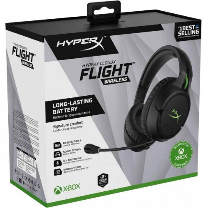 Casti cu microfon Kingston HyperX CloudX Flight, USB-A, Black