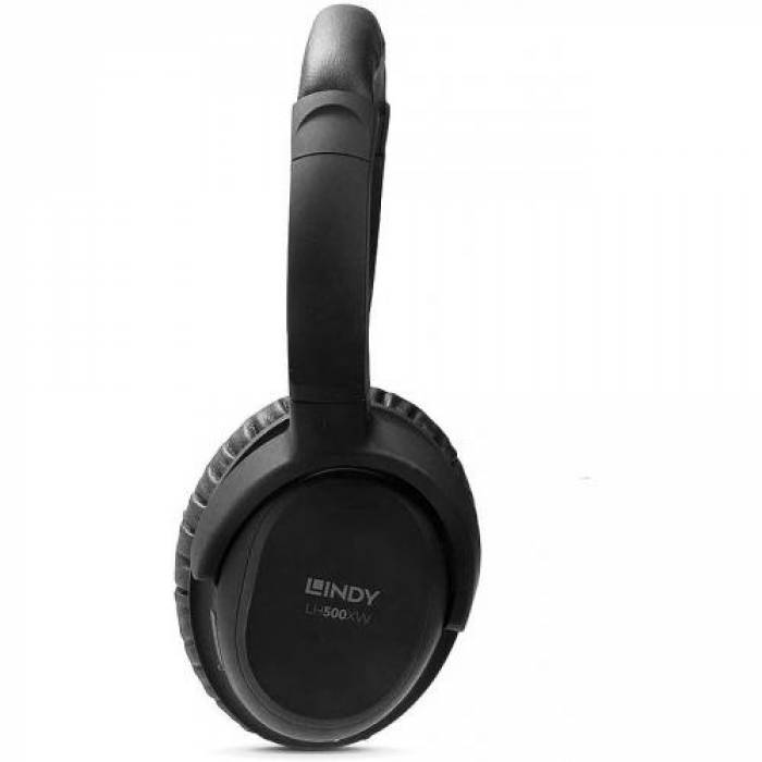 Casti cu microfon Lindy LY-73201, Bluetooth, Black