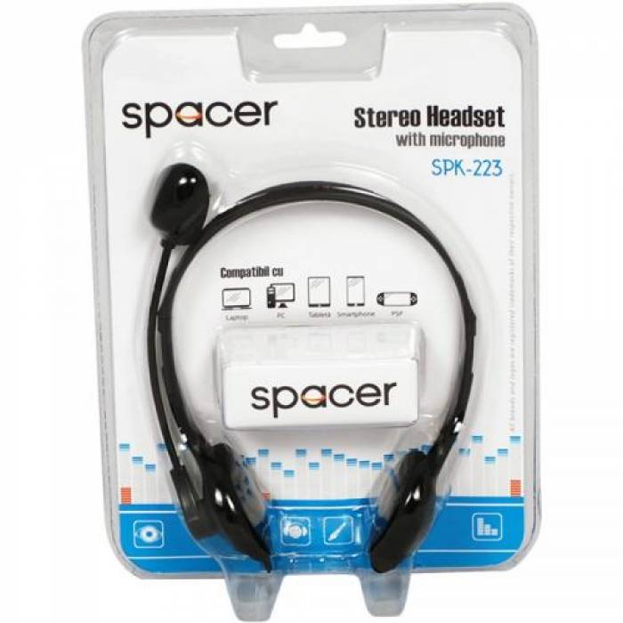 Casti Spacer SPK-223, Black