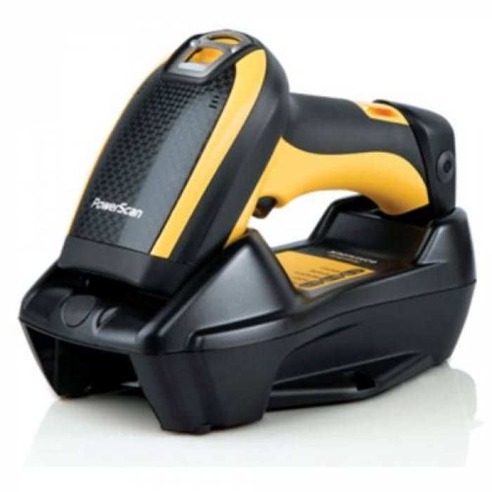 Cititor coduri de bare Datalogic PowerScan PM9100-433RBK20, 1D, 433MHz, USB, RS232, Black-Yellow