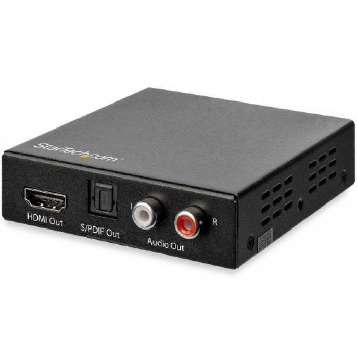 Convertor audio Staretech HD202A, HDMI - HDMI + RCA + Toslink, Black