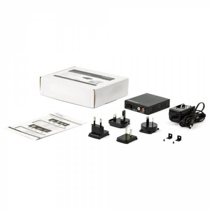 Convertor audio Staretech HD202A, HDMI - HDMI + RCA + Toslink, Black