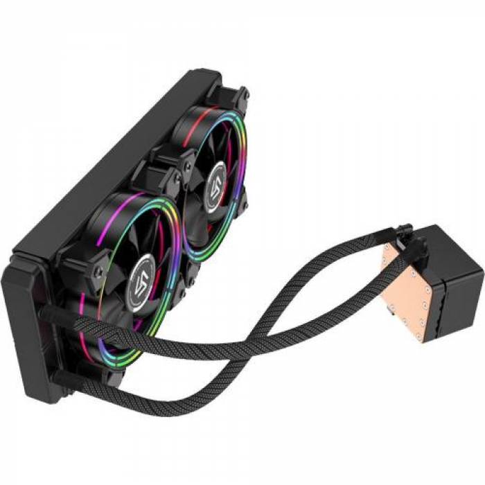 Cooler procesor Inter-Tech Alseye H240 Halo, RGB LED, 2x 120mm