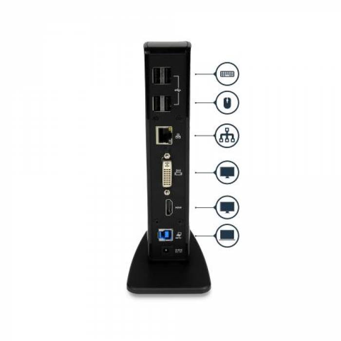 Docking Station USB3SDOCKHD, Black