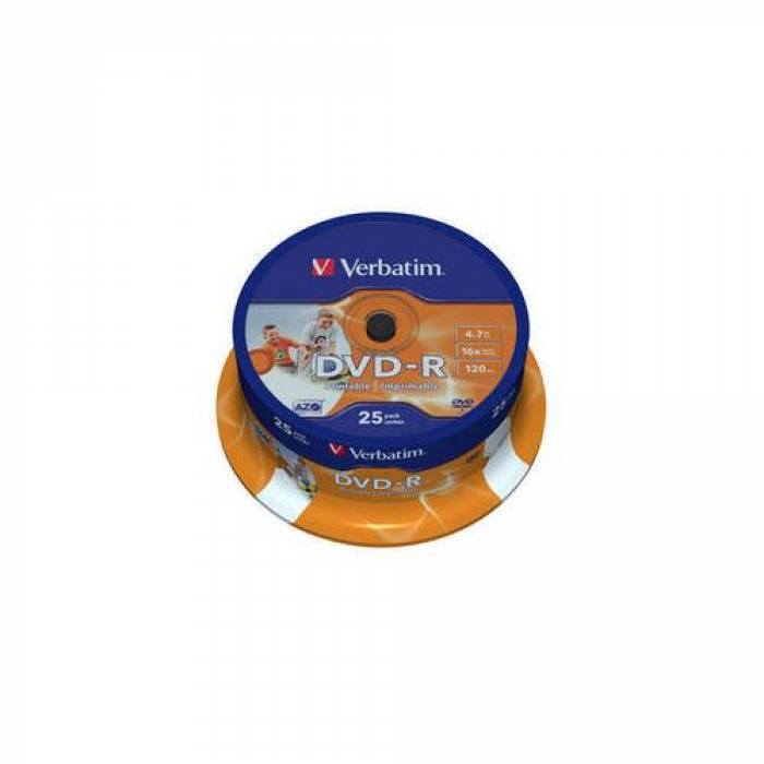 DVD-R Verbatim 16x, 4.7GB, 25buc, Spindle