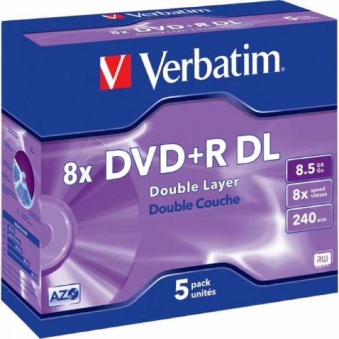 DVD+R Verbatim 43540 8x,  8.5GB, 1buc, Matt Silver