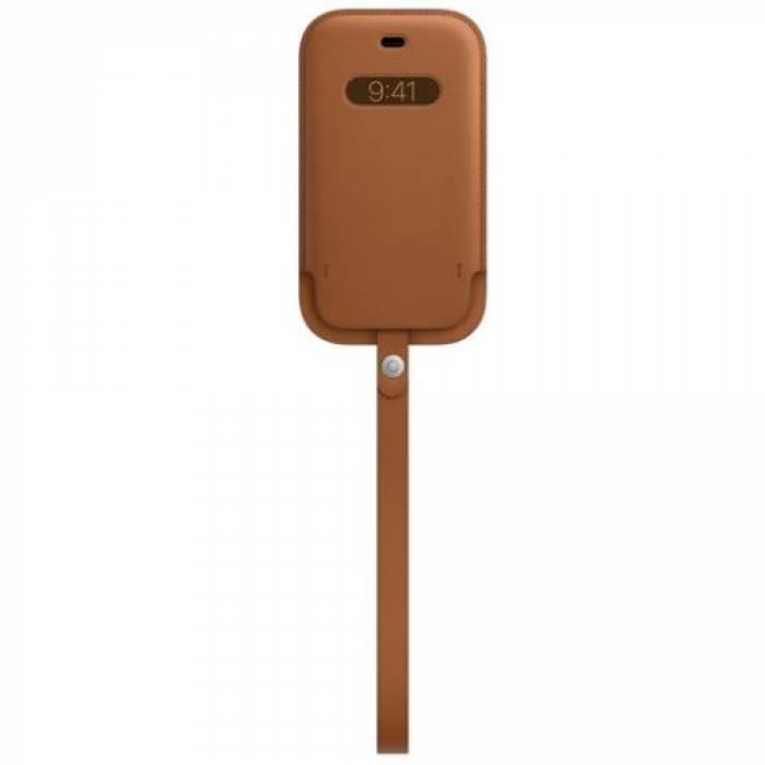 Etui Apple MagSafe Leather pentru iPhone 12 mini, Saddle Brown