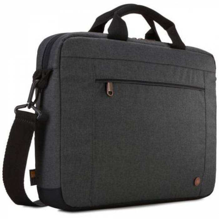 Geanta Case Logic Era Attache Obsidian pentru laptop de 14inch, Black