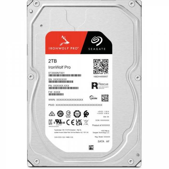 Hard Disk Server Seagate IronWolf PRO 2TB, SATA, 256MB, 3.5inch