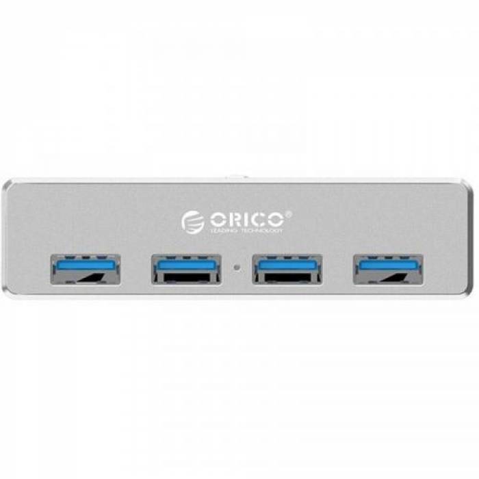 Hub USB Orico MH4PU, 4x USB 3.2 Gen 1, Silver