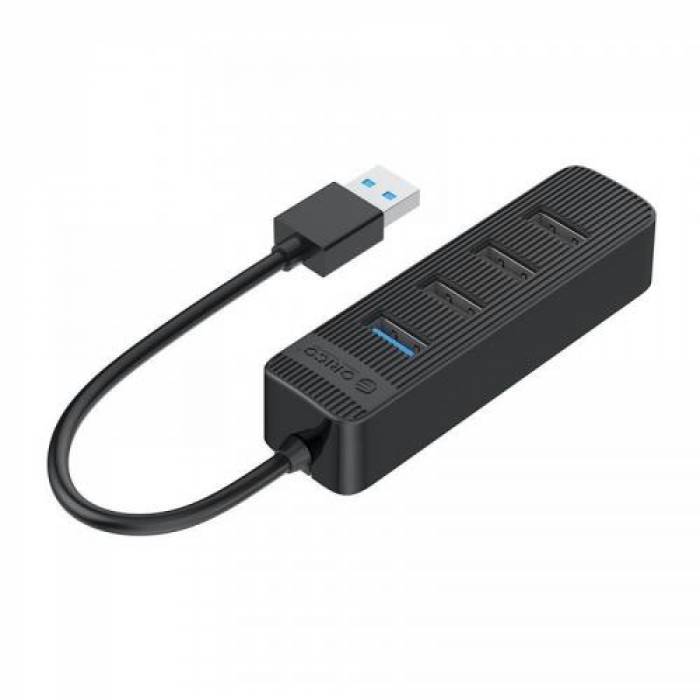 Hub USB Orico TWU32-4A-10-BK, 1x USB 3.2 gen 1 + 3x USB 2.0, Black