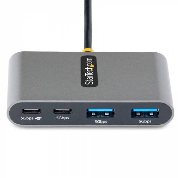 Hub USB Startech 5G2A2CPDB-USB-C-HUB, 2x USB 3.2 gen 1, 2x USB-C, Gray