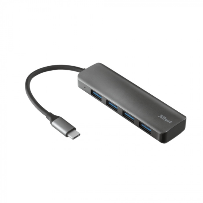 Hub USB Trust Halyx Alu, Grey